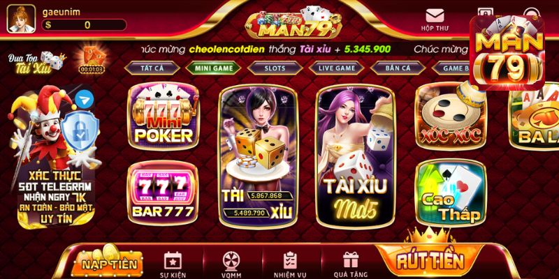 Quy trình tham gia vào gameplay Mini Poker tại Man79 Club